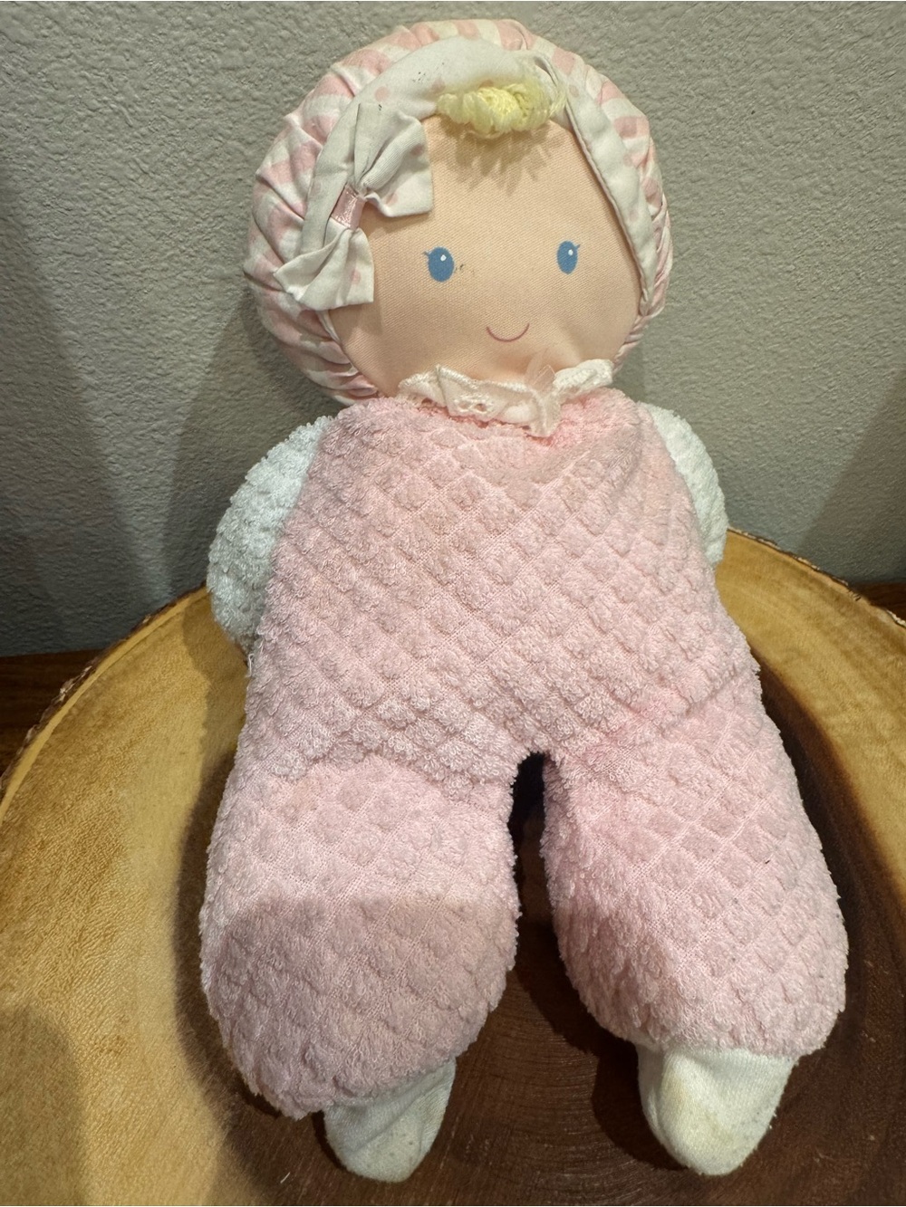 Eden Pink Plush Baby Doll Lovey blue eyes
